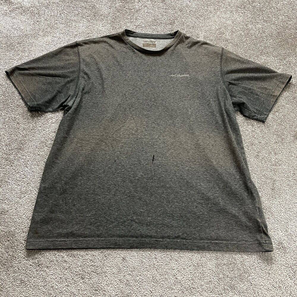 Columbia Omni Wick T-Shirt Mens 2XL Gray Crew Neck Short Sleeve Soft Active Tee